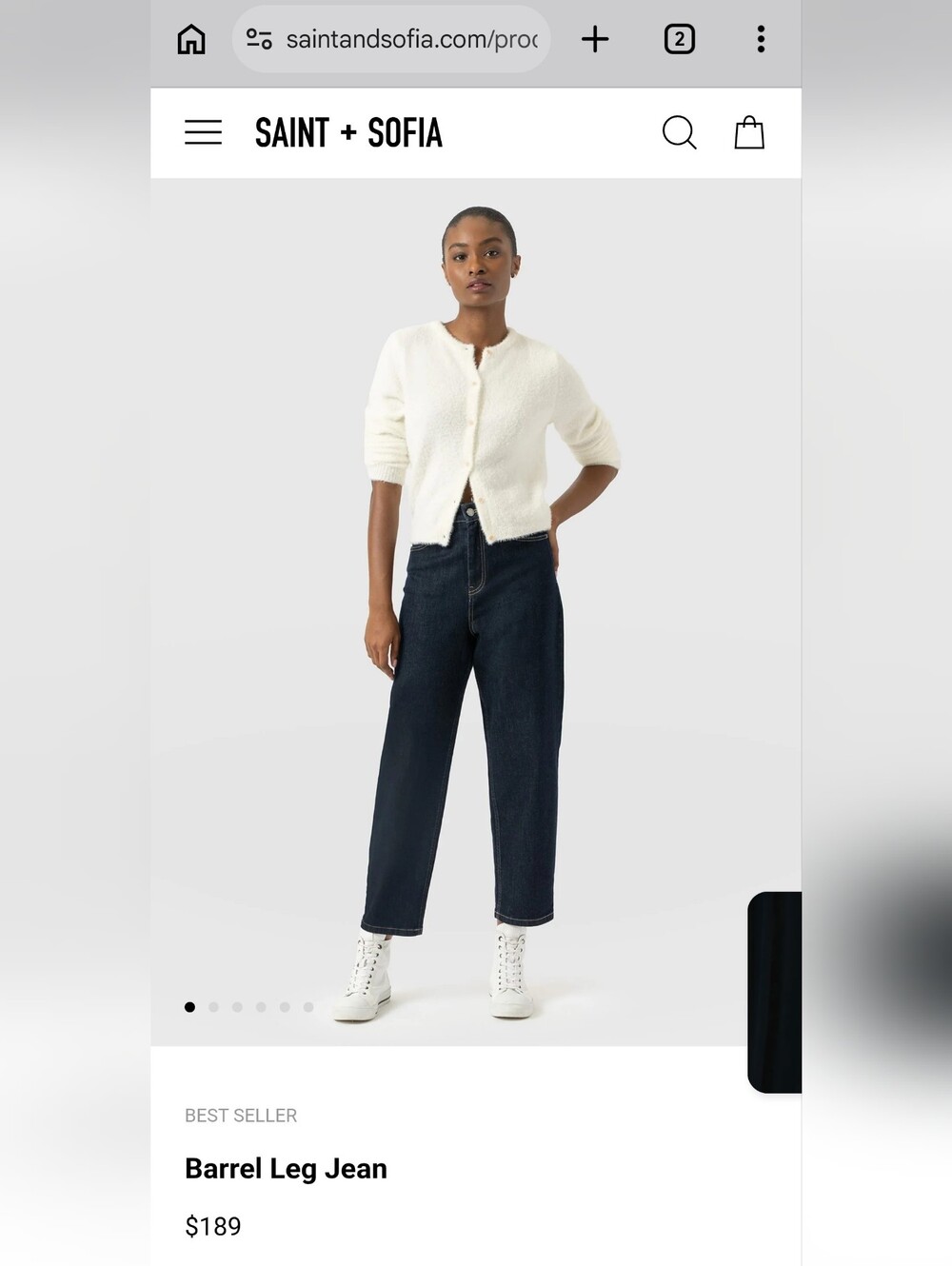 Saint And Sofia Blue Barrel Leg Jeans Size 4 Indigo
